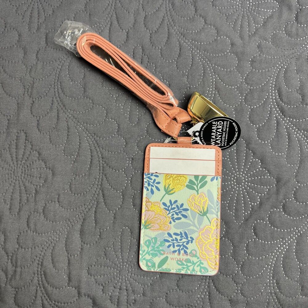 Bath & Body Works 21" Wearable Floral Badge Card ID Lanyard + Holder Cor…